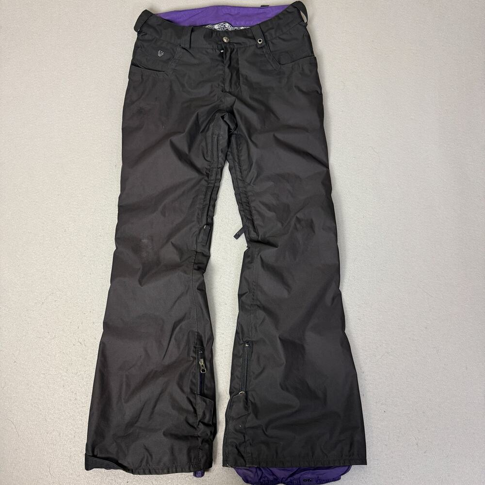 Burton The White Collection Dryride Snowboard Ski Pants Black Purple XXS